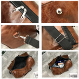Men Leather Travel Bag Large Duffle Shoulder Bag