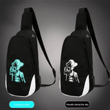 Luminous One Shoulder Bag USB Crossbody Strap Anti Theft Chest Bag