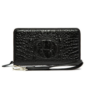 Crocodile Pattern Long Wallet - Male Leather Handbag Special Promotions
