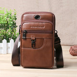 Men's Leather Phone Pouch Shoulder Bag Casual Waist Travel Crossbody