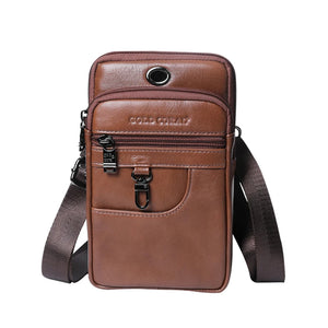 Men's Leather Phone Pouch Shoulder Bag Casual Waist Travel Crossbody