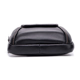 Men's Retro Cowhide Leather 5.5 Inch Waist Bag Phone Pockets Belt Bag