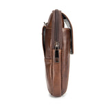 Men's Retro Cowhide Leather 5.5 Inch Waist Bag Phone Pockets Belt Bag