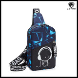 Men's Luminous Crossbody Shoulder Bag Large Capacity School Chest Pack