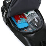 Men's Crossbody Chest Bag USB Charging Anti-Theft Vintage Travel Pack