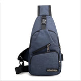 Men's Shoulder Bag USB Charging Crossbody Anti Theft Chest Bag School Travel
