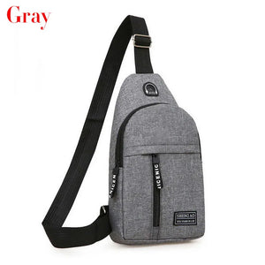Men's Shoulder Bags USB Charging Crossbody Bags Anti Theft Chest Bag