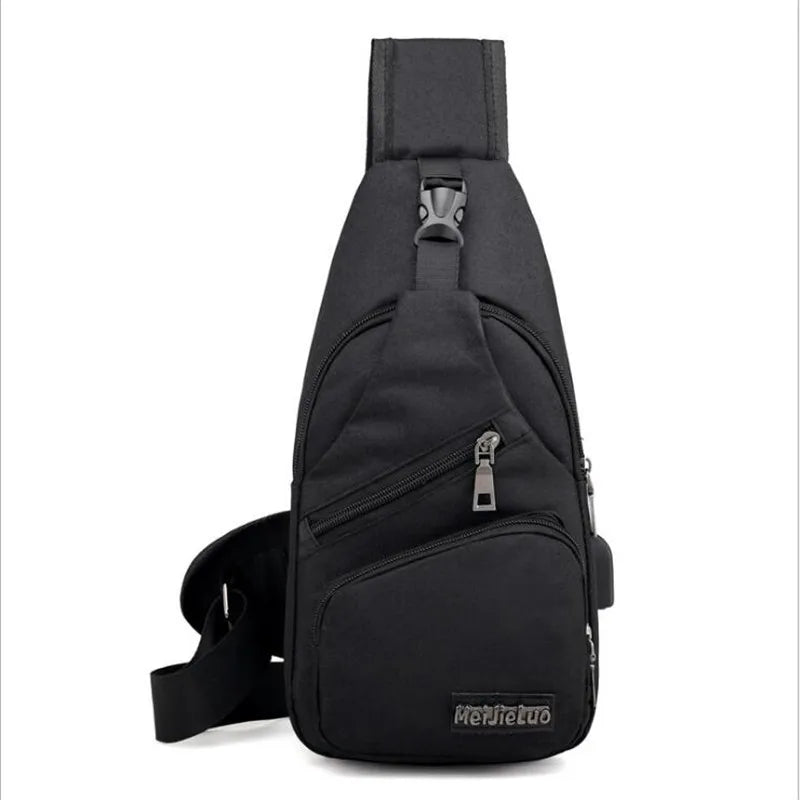 Men's Shoulder Bag USB Charging Crossbody Anti Theft Chest Bag School Travel
