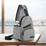 Men Shoulder Bags USB Charging Crossbody Bags Anti Theft Chest Bag