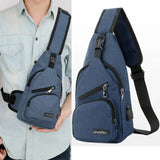 Men Shoulder Bags USB Charging Crossbody Bags Anti Theft Chest Bag