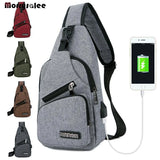 Men's USB Charging Crossbody Shoulder Bag