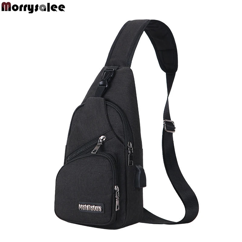 Men's USB Charging Crossbody Shoulder Bag