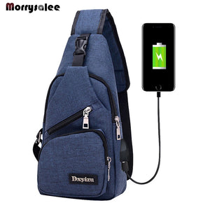 Men's USB Charging Crossbody Shoulder Bag