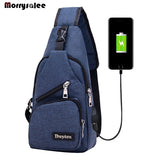 Men's USB Charging Crossbody Shoulder Bag