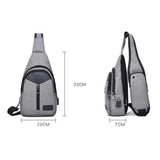 Men's Vintage Crossbody Bag USB Charging Chest Bag