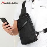 Men's USB Crossbody Bags Anti Theft Chest Bag School Summer