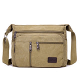 Canvas Shoulder Crossbody Bag Men's Casual Travel School Retro Zipper Blosa