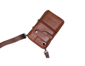 Men's Leather Travel Waist Bag Fanny Pack Messenger