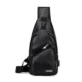Men's USB Charging Shoulder Bag Anti Theft Chest Waist Pack Messenger Bag