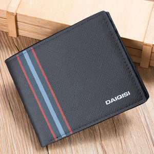 Faux Leather Minimalist Bi-fold Slim Wallet for Business