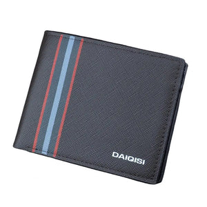 Faux Leather Minimalist Bi-fold Slim Wallet for Business
