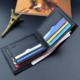 Faux Leather Minimalist Bi-fold Slim Wallet for Business