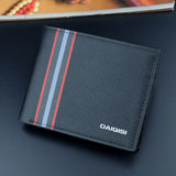 Faux Leather Minimalist Bi-fold Slim Wallet for Business