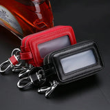 Cowhide Double Zipper Key Case Large Capacity Waist Padlock Key Case