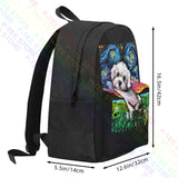 Maltipoo Starry Night Maltese Poodle Dog Art Large Backpack Print Bag