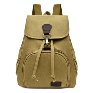 Vintage Canvas Backpack for Teenage Girls Retro College Student Male School Bags