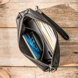 Men Leather Wallet Soft Casual Purse Long Zip Wallet Mobile Phone Bag