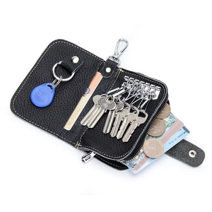 Leather Key Wallet Keychain Men Women Key Holder Organizer Pouch