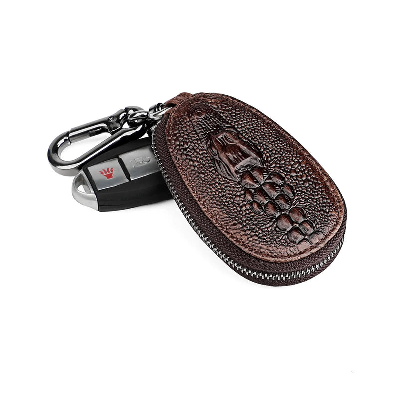 Crocodile Key Wallet Cow Leather Key Holder Keychain Bag Car Key Case