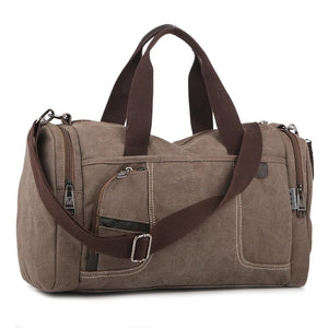 Large Capacity Canvas Messenger Duffle Tote Travel Shoulder Bag