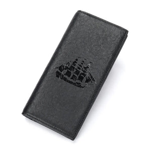 Men Short Wallet Leather Gift Youth Business Smooth Sailing Credit Card Bag