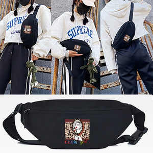 Mirror Print Waist Bag Outdoor Sports Crossbody Bag Unisex Bum Belt Bag