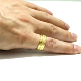 Titanium Steel Electrocardiogram Wave Ring Wedding Couples Rings