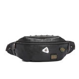 Leather Skull Chest Bag for Men Travel Crossbody Messenger Bag