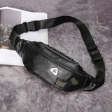 Leather Skull Chest Bag for Men Travel Crossbody Messenger Bag