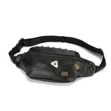 Leather Skull Chest Bag for Men Travel Crossbody Messenger Bag