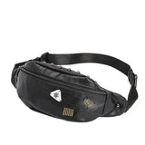 Leather Skull Chest Bag for Men Travel Crossbody Messenger Bag