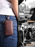 Vintage Leather Key Wallet Keychain Zipper Key Case Bag