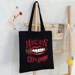 Maneskin Hip Hop Gothic Style Canvas Shopper Bag