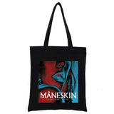 Maneskin Ladies Handbags Canvas Tote Bag Eco Reusable Shopper Bolsas De Tela