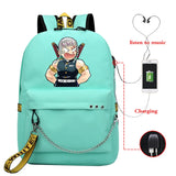 Demon Slayer Backpack Women's Folding Schoool Bag Large Capacity Anime