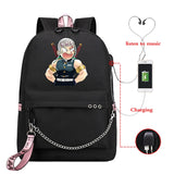 Demon Slayer Backpack Women's Folding Schoool Bag Large Capacity Anime