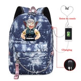 Demon Slayer Backpack Women's Folding Schoool Bag Large Capacity Anime