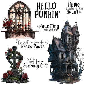 Mangocraft Gothic Castle Skull Grave Halloween Cutting Dies Stamp
