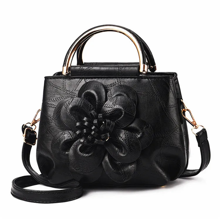 Fashionable Women Handbag Flowers Single Shoulder Bag