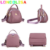 3 In 1 Nylon Backpack Casual Daypack for Women